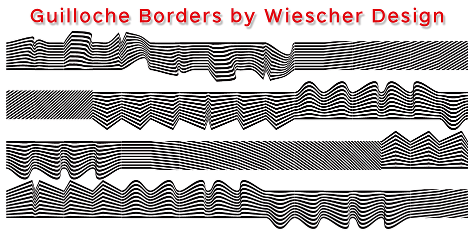 »Guilloche B« is a set of graphics that join with each other to form very sophisticated, op-art-like borders.