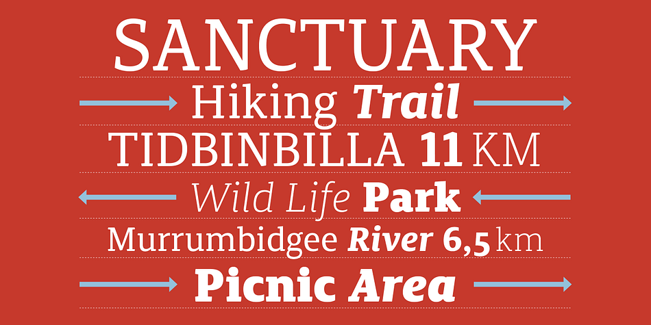 Canberra FY comes out in 6 weights with matching italics.