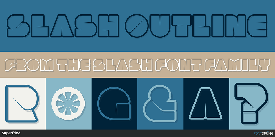 Slash Outline Font