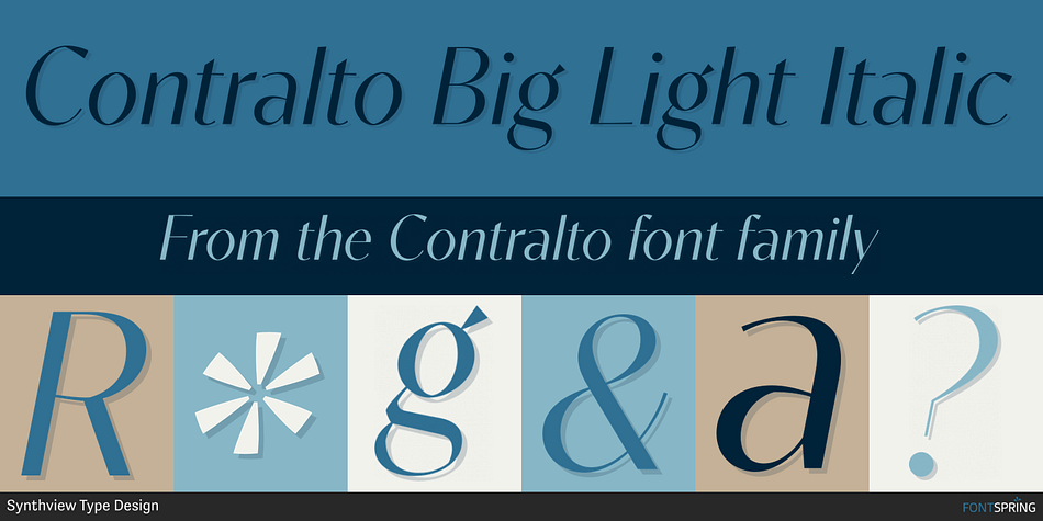 Contralto Big Light Italic Font