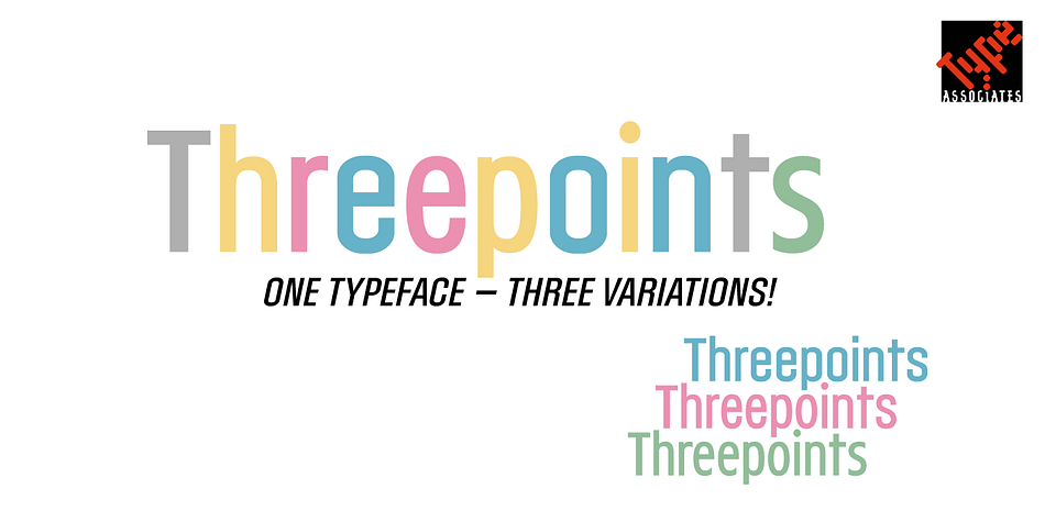 Displaying the beauty and characteristics of the ThreepointsEast font family.