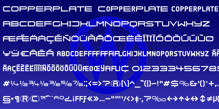 Highlighting the Copperplate Wide font family.