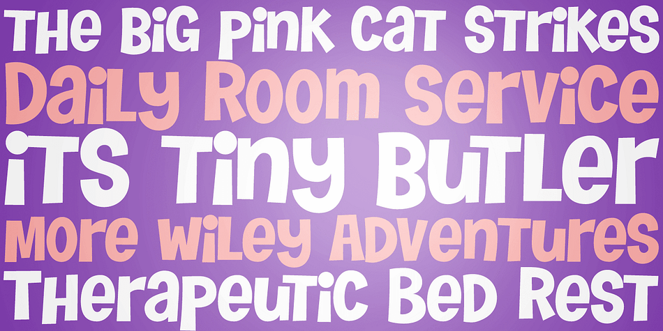 A light hearted unicase typeface inspired by the titling of the 1977 Pink Panther cartoon, Therapeutic Pink.