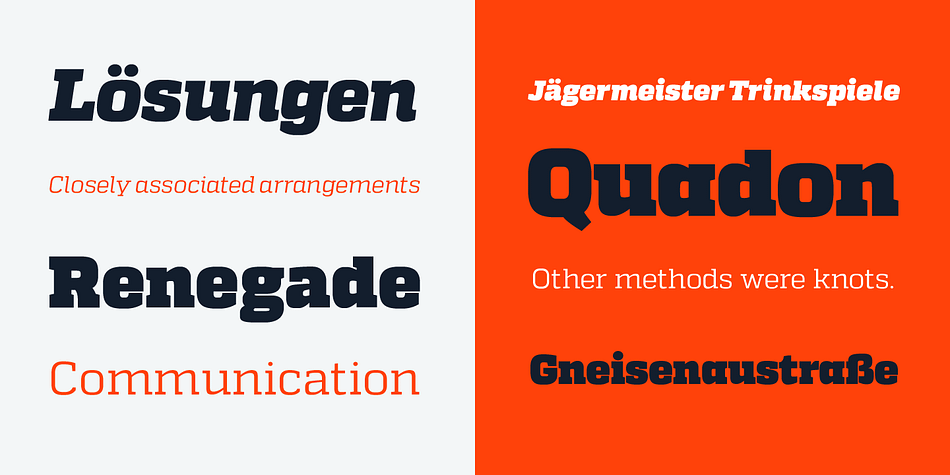 Quadon font family example.