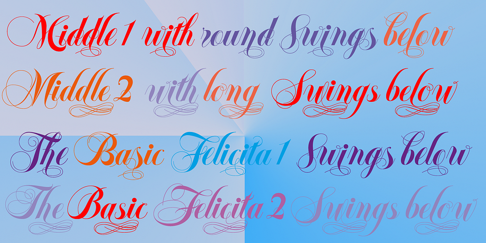 Displaying the beauty and characteristics of the Felicita font family.