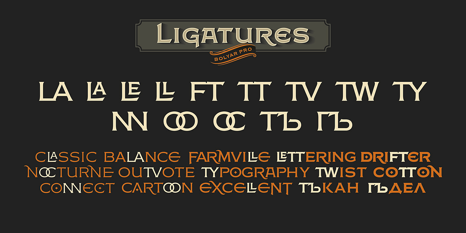 FM Bolyar Pro font family example.