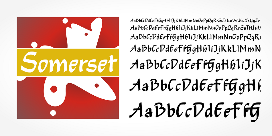 Somerset Pro font family example.