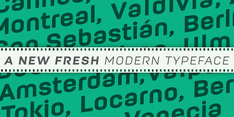 Moderna font family sample image.
