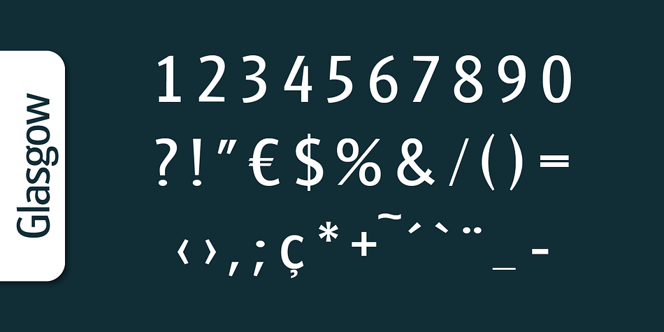 Glasgow Serial font family example.