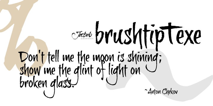 Displaying the beauty and characteristics of the brushtip Texe font family.