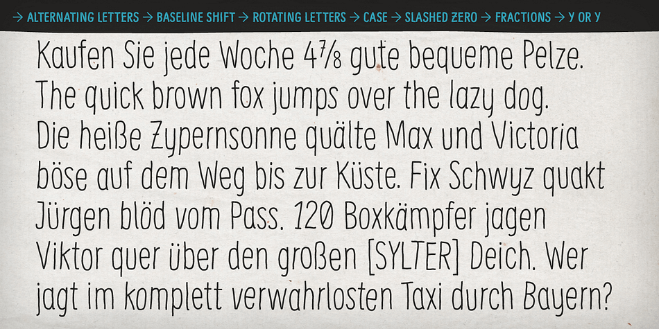 Supernett font family example.
