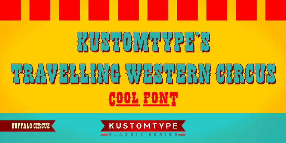 Highlighting the Buffalo Circus font family.