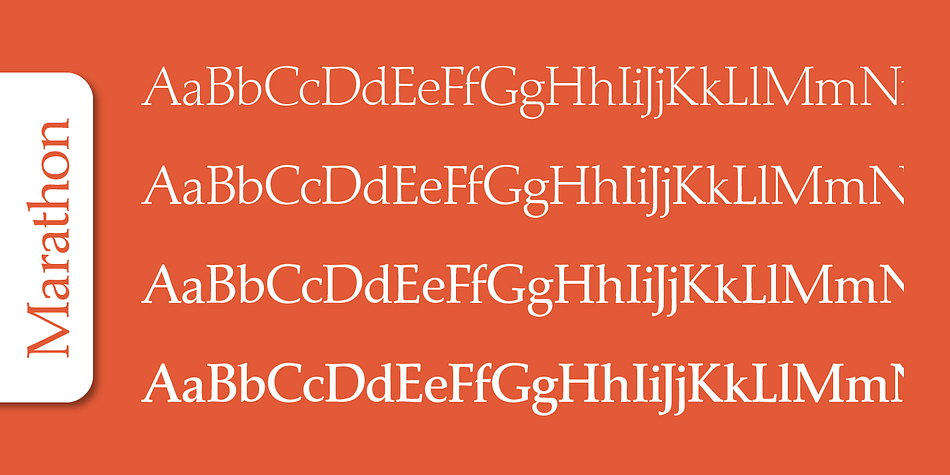Marathon Serial font family sample image.