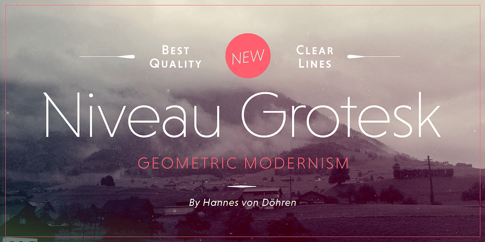 Niveau Grotesk - the companion of Niveau Serif - is a type family of six weights plus matching italics & small caps.