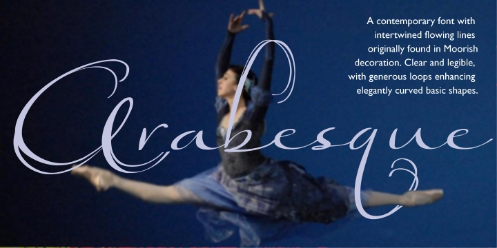 Displaying the beauty and characteristics of the Arabesque font family.