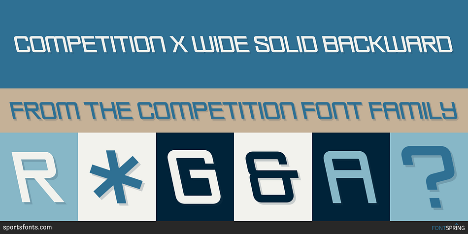 Competition X Wide Solid Backward Font