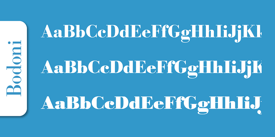 Emphasizing the popular Bodoni Serial font family.