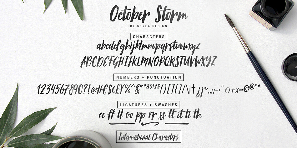 Displaying the beauty and characteristics of the October Storm font family.