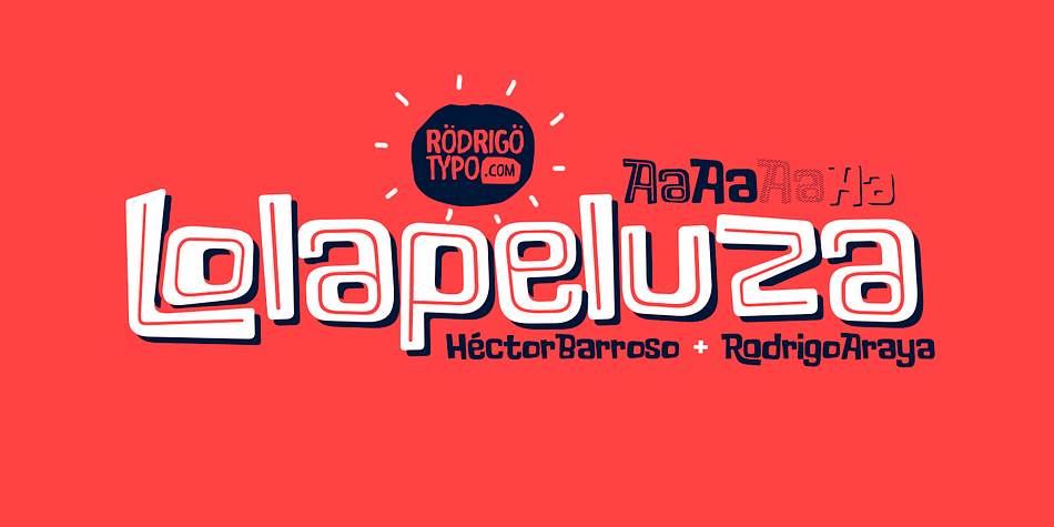 Displaying the beauty and characteristics of the Lolapeluza font family.