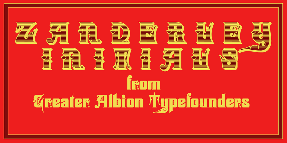 It’s a bit Roman, mixed with a little blackletter and a lot of random decorative fun.The family consists of two typefaces- Zanderley regular is a heavy, friendly an d fun display face.