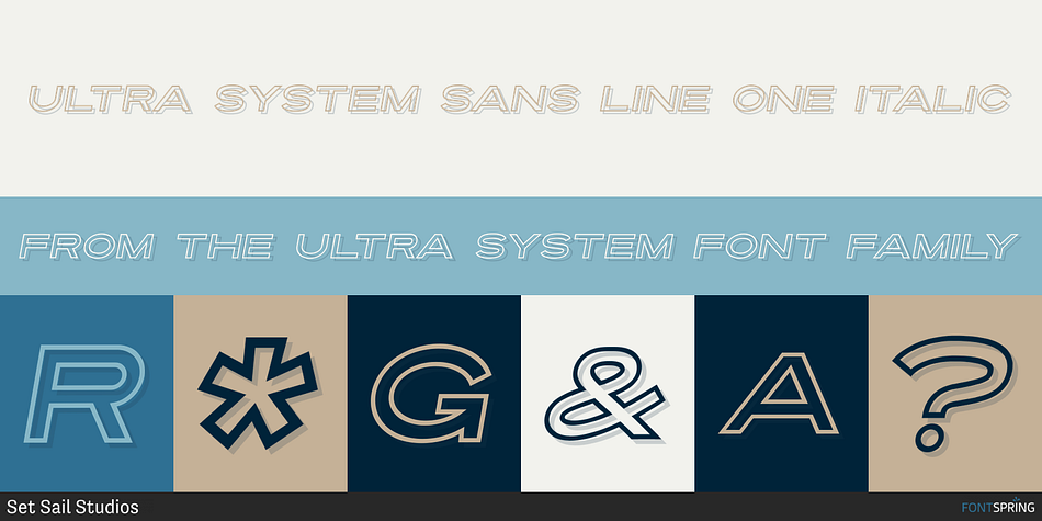 Ultra System Sans Line One Italic Font