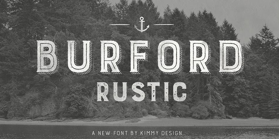 Displaying the beauty and characteristics of the Burford Rustic font family.