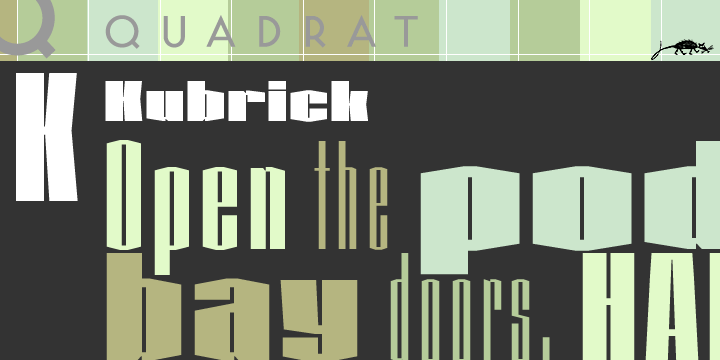 Displaying the beauty and characteristics of the Kubrick font family.