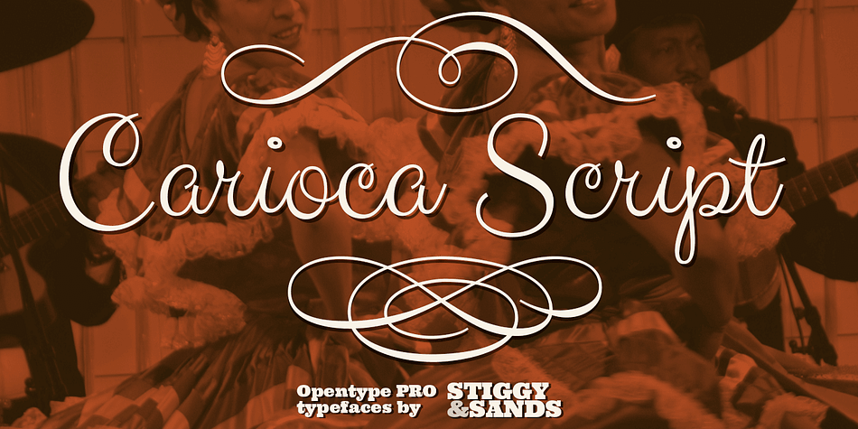 Carioca Script Pro was inspired the lettering from the RCA Records Stereo Action Series from the 1960’s.