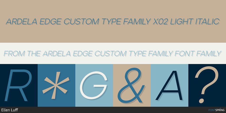 Ardela Edge Custom Type Family X02 Light Italic