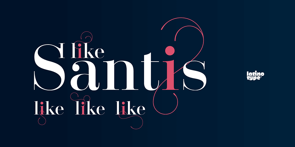 Displaying the beauty and characteristics of the Santis font family.