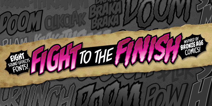 Displaying the beauty and characteristics of the Fight To The Finish BB font family.