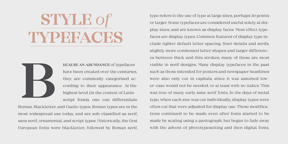 Mirador  has extensive OpenType support including 12 additional stylistic sets, Stylistic Alternates, Lining Figures and Standard Ligatures making it a powerful font for experienced designers.