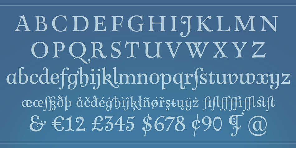 Abendschroth font family sample image.