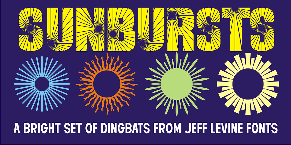 Sunbursts JNL is a simple little collection of sun dingbats for all types of creative embellishment.
