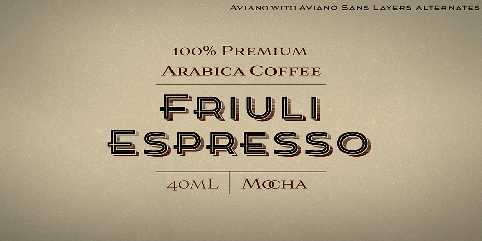 Highlighting the Aviano Sans Layers font family.