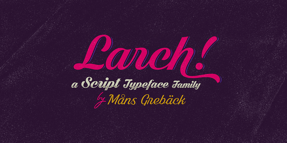 Larch is a clear and crisp high quality script typeface.