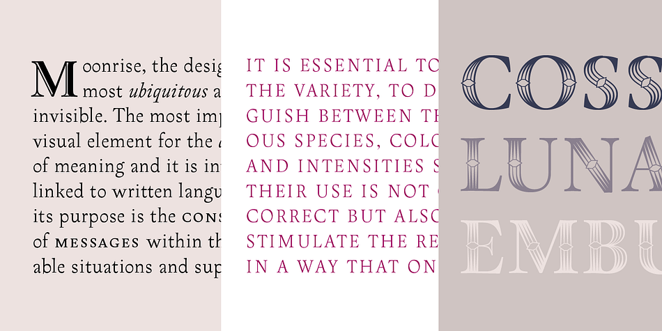 The Arlt text fonts come in four weights including roman, italics, and small caps.