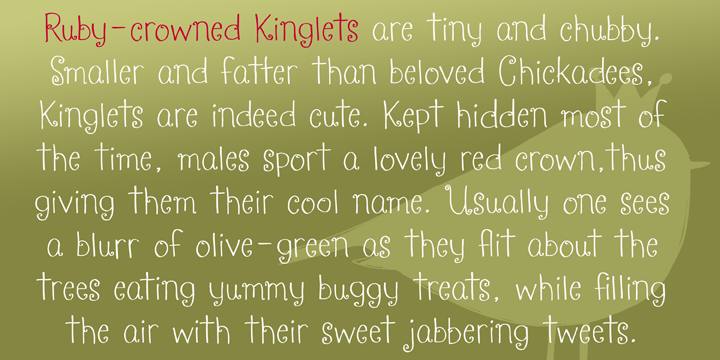 Displaying the beauty and characteristics of the Kinglet font family.