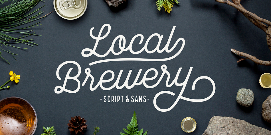 Local Brewery is a vintage inspired font collection that includes six script styles and two sans serif styles.
