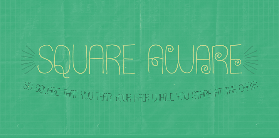 Even though Square Aware was drawn on a grid, the font has a natural and organic touch.