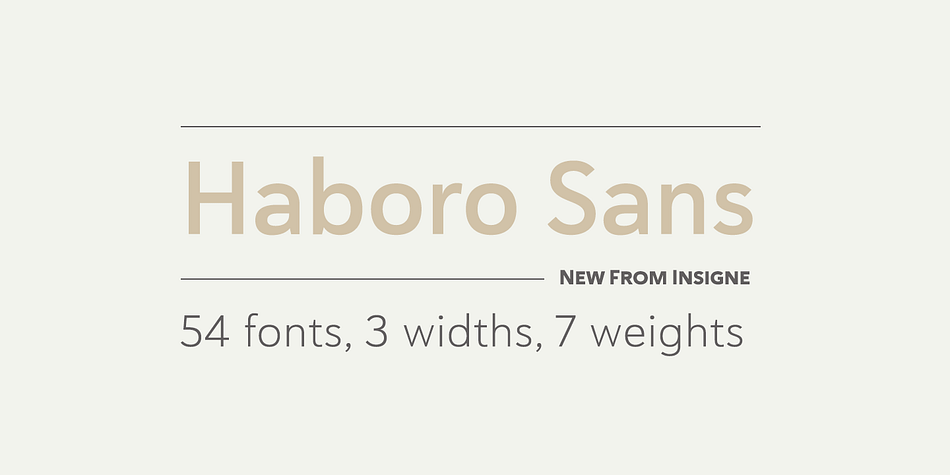 Haboro Sans features simple geometric shapes to help you achieve that perfect effect wherever you use it.