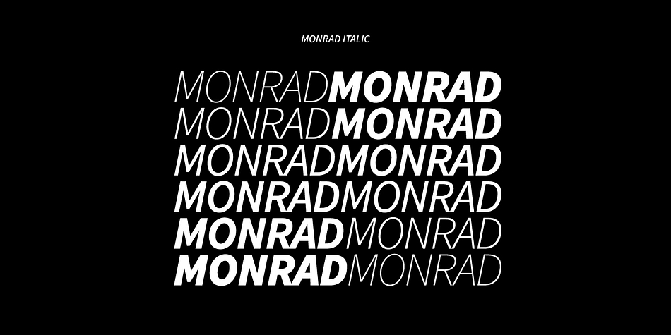 Monrad is a twelve font, sans serif family by JC Design Studio.