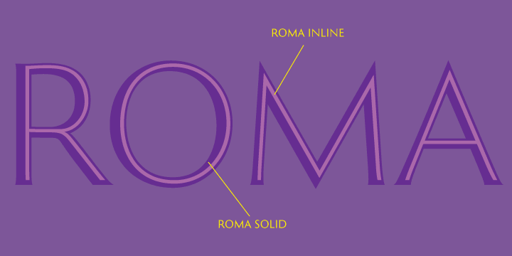 Highlighting the Roma font family.