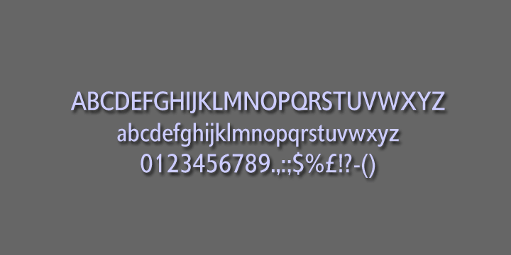 Delargo DT Condensed font family sample image.
