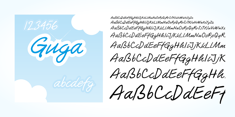 Guga Handwriting is a beautiful typeface that mimics true handwriting closely.