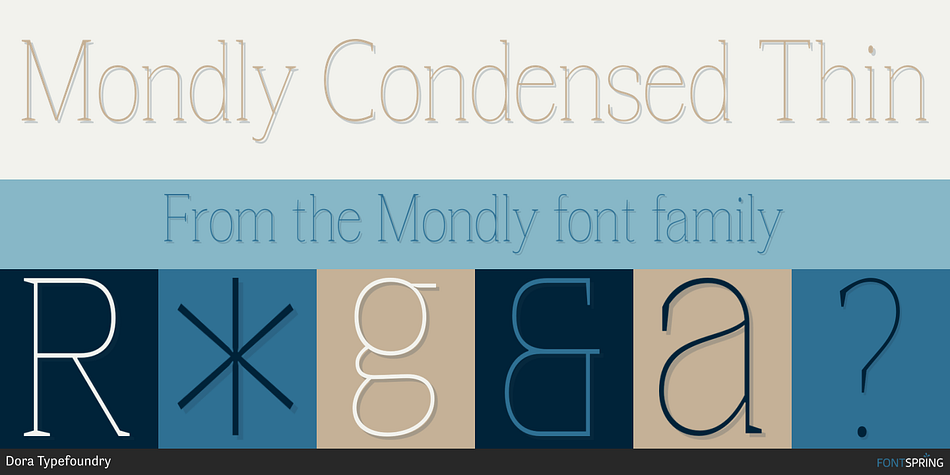 Mondly Condensed Thin Font