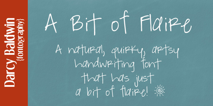 Displaying the beauty and characteristics of the DJB A Bit Of Flaire font family.
