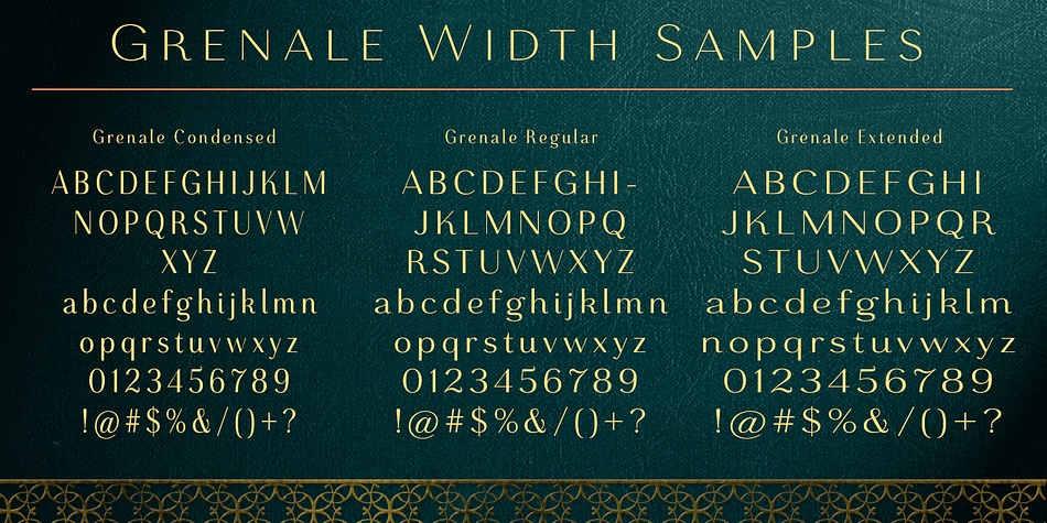 The typeface also includes a wide variety of alternates that can be accessed in any OpenType-enabled application.