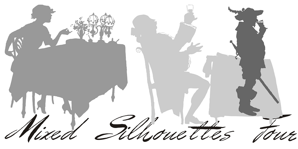 Mixed Silhouettes is a a four font family.