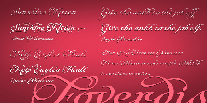 Emphasizing the favorited Foverdis font family.